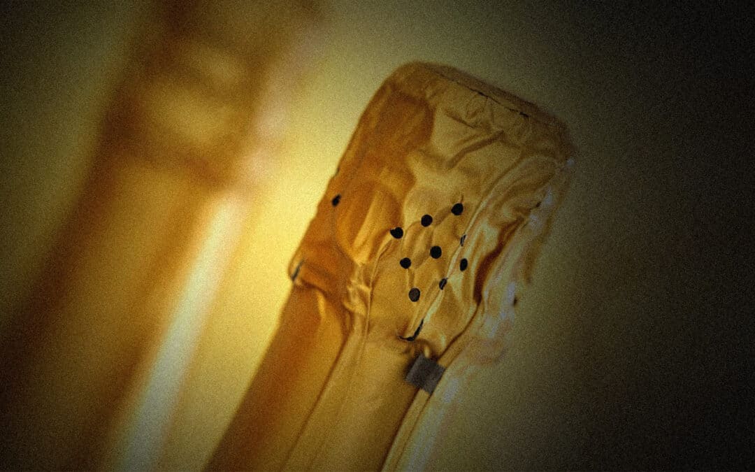 Nahaufnahmer einer Champagner Flasche